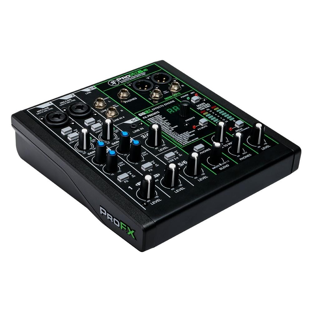 Mackie Analog Mixers Mackie Profx-6v3 6 Channel Mixer with 2 Stereo Input